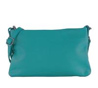 modamoda de T258 - Bolso de hombro para mujer en cuero, made in Italy, azul turquesa, M