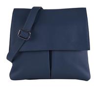 modamoda de - T63LEDER - Bolso bandolera de piel para mujer, azul zafiro, small