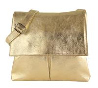 modamoda de - T63LEDER - Bolso bandolera de piel para mujer, dorado claro metálico, small