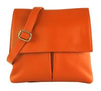 modamoda de - T63LEDER - Bolso bandolera de piel para mujer, naranja, small
