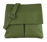 modamoda de - T63LEDER - Bolso bandolera de piel para mujer, verde oliva, S