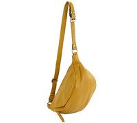 modamoda de - T77 - Ital. Bolsa de Banana, Bolsa de plátano, Bolsa de Pecho, tamaño Mediano, de Cuero Suave, Amarillo Mostaza, L, Casual, Tendencia