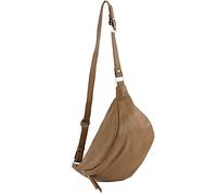 modamoda de - T77 - Ital. Bolsa de plátano, bolsa de plátano, bolsa de pecho, tamaño mediano, de piel suave, Marrón pálido, large, Hobo