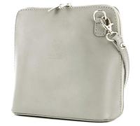 modamoda de - T94 - Bandolera pequeña ital de piel lisa, gris, XS