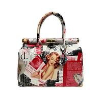 Modarno Handbag - Bolso de mujer de piel con correa para el maletero, fabricado en Italia, 35 x 28 x 16 cm, Diario.