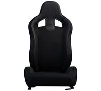 MODAUTO Asiento Deportivo Coche, Semibaquet Ajustable, de Cuero y Alcantara, con Ríeles Incluidos, Conductor y Pasajero, Universal para Coche y Simulador de Conducción, Modelo N790LR, Negro