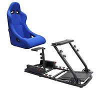 MODAUTO Cockpit SimRacing Gaming, Soporte de Simulacion, Plegable con Asiento Deportivo Backets o Semibaquets Compatible con Logitech G25/G29/G27/G920 Modelo N820B+N020-P