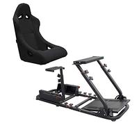 MODAUTO Cockpit SimRacing Gaming, Soporte de Simulacion, Plegable con Asiento Deportivo Backets o Semibaquets Compatible con Logitech G25/G29/G27/G920 Modelo N820B+N002-P