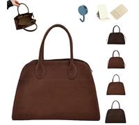 Modavo Bag, Modavo Parisian Stroll Bag, Modavo Suede Bag For Women, Suede Tote Bag, Suede Crossbody Bag, Fashion Retro Shoulder Satchel Work Leather Bag (Brown-Large)