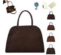 Modavo Bag, Modavo Parisian Stroll Bag, Modavo Suede Bag For Women, Suede Tote Bag, Suede Crossbody Bag, Fashion Retro Shoulder Satchel Work Leather Bag (Chocolate-Large)