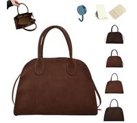 Modavo Bag, Modavo Parisian Stroll Bag, Modavo Suede Bag For Women, Suede Tote Bag, Suede Crossbody Bag, Fashion Retro Shoulder Satchel Work Leather Bag (Brown-Small)