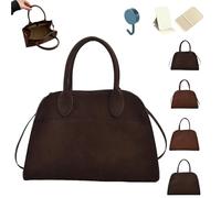 Modavo Bag, Modavo Parisian Stroll Bag, Modavo Suede Bag For Women, Suede Tote Bag, Suede Crossbody Bag, Fashion Retro Shoulder Satchel Work Leather Bag (Chocolate-Small)
