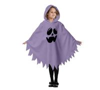 Modaworld Disfraz de Halloween para niños, capa fantasma, capa con capucha | Poncho con capucha espeluznante fantasma, disfraz de fantasmas, Traje fantasmal para niños y niñas