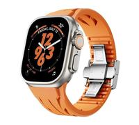 MODBAND Banda de goma fluorada para Apple Watch Correa deportiva Ultra 2 49/45/44/42mm S10 46mm 42mm Correa suave de lujo FKM Iwatch Ultra S10 9 8 7 Se 6 5 correas de reloj(O-S,S10 46mm)