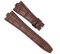 MODBAND Banda de reloj de cuero genuina para Vacheron Constantin EXTERIOR Serie 450 0V 5500V P47040 Hebilla de acero inoxidable 25 * 8 mm Correa de reloj para hombres(Brown-No buckle)