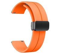MODBAND Bandas de silicona de 20 mm y 22 mm, correas de reloj deportivo de liberación rápida con hebilla plegable magnética para hombres y mujeres(Orange,22mm)
