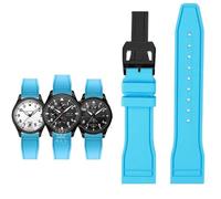 MODBAND Correa de goma para reloj IWC Fluoro, correa de liberación rápida para piloto AMG Petronas F1 Team, pulsera deportiva resistente al agua, correa de reloj de 20mm, 21mm y 22mm(Light blue-black