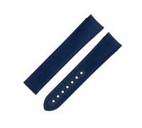 MODBAND Correa de reloj con extremo curvado de 20 mm para correa Omega para AT150 Seamaster 300 Planet Ocean De Ville Speedmaster Blue Line Correas de reloj de piel de vaca de nailon de alta densidad(