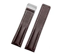 MODBAND Correa de reloj de cuero genuino de 22mm y 24mm para reloj Breitling para hombre pulsera de cuero de vaca con hebilla desplegable(Coffee,24MM)