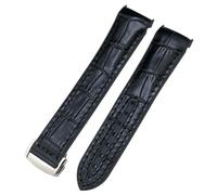 MODBAND Correa de reloj de cuero y nailon de silicona y caucho, 20mm, 22mm, nueva, de doble Color, apta para Omega Planet Ocean Seamaster(Black leather1,20mm)