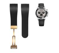 MODBAND Correa de reloj de goma con extremo curvado de 22mm para Rolex Submariner DAYTONA GMT Yacht-Master, correa de silicona, pulsera deportiva negra(Black)