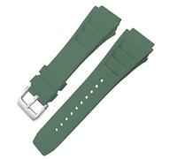 MODBAND Correa de reloj de goma de 20mm y 25mm para Richard Spring Bar, correa de silicona para reloj deportivo Mille, pulsera impermeable suave(Green pin buckle)
