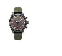 MODBAND Correa de reloj de piel de vaca de nailon de alta densidad para IWC PILOT Portugal correa de reloj de tela 20mm 21mm 22mm pulsera negra verde militar correa de piel de vaca azul(Green black fo