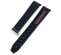 MODBAND Correa de reloj de silicona de 18mm, 19mm, 20mm, 21mm y 22mm, correas de reloj para hombres y mujeres para Omega Sxwatch 007 para Seamaster 300 AT150, correa de reloj de silicona(Red round,22m