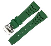 MODBAND Correa de reloj de silicona y goma de 25mm para correa Richard Mille, hebilla plegable de acero inoxidable, correa azul, accesorios para reloj, correa azul(Green,25mm Silver Buckle)