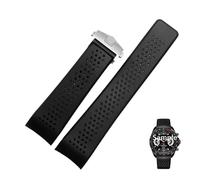 MODBAND Correa de silicona sustituta para TAG HEUER Cinta transpirable Super Carlisla Racing Buceo Correa de goma para hombre y mujer 22 24mm(Black Silver,22mm)