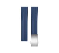 MODBAND Correas de reloj de goma fluorada de 22mm para Huawei watch4/3pro/GT2/GT3/GT2e, correas de reloj FKM, reemplazo de pulsera de reloj de serie(Dark Blue Silver Buckle)