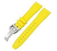 MODBAND Correas de reloj FKM suaves de 21mm, 20mm y 22mm de fluororubber para IWC Big Pilot Portofino, correa de reloj de caucho Natural(Yellow Square,22mm)
