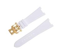 MODBAND Correas de reloj para Patek Philippe FKM Fluororubber, accesorios, correa para reloj Nautilus 5711/5712, pulsera con interfaz Original de 25-12MM(White)