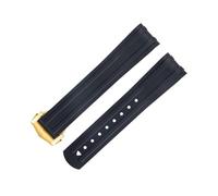 MODBAND FKM caucho fluorado extremo curvado para Omega Seamaster 300 buceo hebilla plegable de acero inoxidable correas de reloj de repuesto correa de 20mm(Black 2)