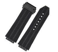 MODBAND FKM Correas de Reloj de Fluorosilicona, para HUBLOT BIG BANG Silicona 25 * 17 mm 26 * 19 mm Correa de Reloj Impermeable para Hombres Reloj de Cadena Pulsera de Goma(K Black-black,26-19mm)