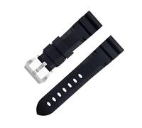 MODBAND Para correas de reloj serie PAM1392/0682 22mm 24mm Fluororubber suave FKM correa de goma para reloj 42/44mm Dial para accesorios de correa Panerai(Black 2,24MM)