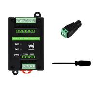 Modbus RTU PWM Output Module 4CH, Isolated RS485 to 4-Channel PWM Controller, Adjustable Frequency & Duty Cycle, 7-36V Power Input, DIN Rail Mount Case, Surge/TVS Protection, Leds