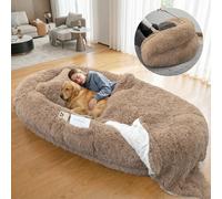 MODCART Cama para perro humano, 71 x 45 x 12 pulgadas, tamaño para personas y mascotas, 10 cm de grosor, espuma viscoelástica, lavable, cama grande para adultos, cama plegable gigante con almohada