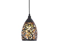 MODEBHD Lámpara colgante con acabado negro de 1 luz de material metálico hueco, lámpara colgante industrial con cordón ajustable vintage, lámpara de techo para decoración del hogar, lámpara de isla de