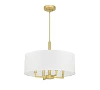 MODEBHD Lámpara Colgante de Tambor de 4 Luces, lámpara Colgante de Hierro Cepillado Dorado con Pantalla de Tambor, lámpara de Techo Moderna para Comedor, Sala de Estar y Dormitorio