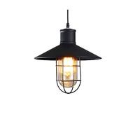 MODEBHD Lámpara colgante Lámparas colgantes industriales modernas Lámparas de techo de jaula de hierro Lámpara de techo de maceta negra mate E27 Accesorio de iluminación colgante de base Restaurante S