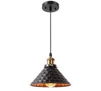MODEBHD Lámpara Colgante Negra Farmhouse para Isla de Cocina, Accesorio de Farol Colgante Industrial, lámpara de Jaula de Metal Moderna, lámpara de araña para Comedor, Pasillo, Cadena Ajustable de 39