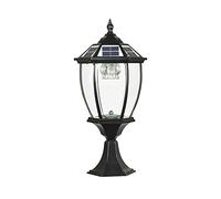 MODEBHD Lámpara de columna solar de vidrio para exteriores continental al aire libre Villa Artesanos Lámpara de poste Pilar del Parlamento Lámpara de pared impermeable Lámpara de pilar de metal de alu