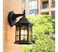 MODEBHD Lámpara para exteriores Montaje en pared Base E27 Aplique de pared exterior Iluminación Luces de porche delanteras impermeables con pantalla de vidrio Luces exteriores para casa Patio Puerta d