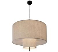 MODEBHD Lámparas Colgantes De Granja, Iluminación Colgante De Tambor De 2 Niveles con Pantalla De Lino, Lámparas Colgantes Rústicas De Luz De 15,76 Pulgadas para Sala De Estar Cocina Comedor E26