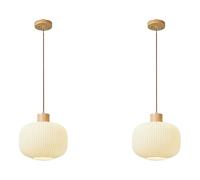 MODEBHD Lámparas colgantes modernas francesas, lámparas colgantes de vidrio rayado, lámpara de techo con pantalla blanca, candelabro de base E27, lámpara de techo colgante ajustable con cuerda, comedo