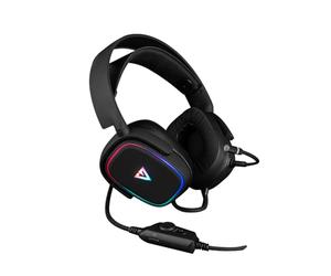 Modecom Volcano MC-899 Prometheus - Auriculares | Auriculares RGB LED | Sonido Virtual 7.1 | Micrófono extraíble | Negro