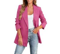 Modeewel Blazer Chaqueta de traje deportiva para mujer, de manga larga con cuello de solapa, chaqueta de negocios, monocolor, manga larga, con solapa, chaqueta básica, chaqueta blazer informal