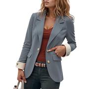 Modeewel Blazer - Chaqueta de traje para mujer, deportiva, elegante, informal, ropa larga, monocolor, corte ajustado, chaqueta corta, chaqueta de entretiempo, abrigo, chaqueta para el tiempo libre