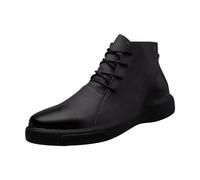 Modeewel Botines de piel para hombre, antideslizantes, deportivos, vintage, transpirables, resistentes al viento, impermeables, para senderismo, trekking, negocios, informales, Negro , 44 EU